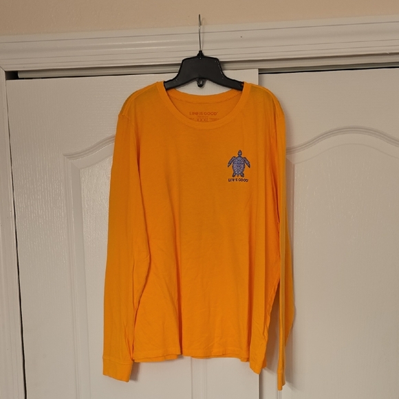 Life Is Good Tops - Life Is Good Orange Long Sleeve Tee with Turtle